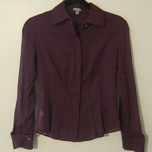 Ann Taylor sheer button up blouse, sz xs